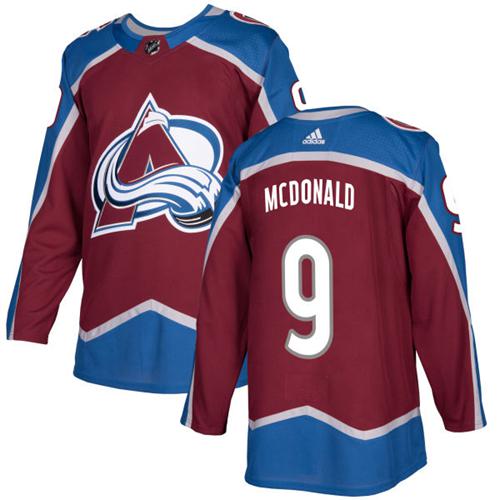 Adidas Avalanche #9 Lanny McDonald Burgundy Home Authentic Stitched NHL Jersey